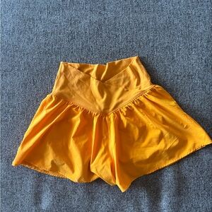 High-Waist Yellow Women's Shorts